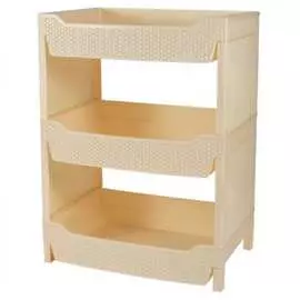 3-секционная этажерка branq nature прямоугольная, слоновая кость bq3776слк