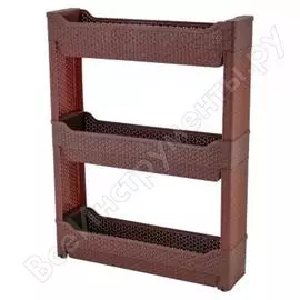 3-секционная этажерка branq nature узкая венге bq3768внг