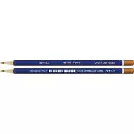 Заточенный акварельный карандаш Vista-Artista 726 Сиена натуральная темная, Raw Sienna dark 611377