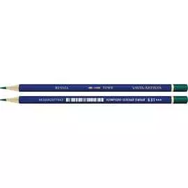 Заточенный акварельный карандаш Vista-Artista 631 Изумрудно-зеленый темный, Emerald green dark 611378