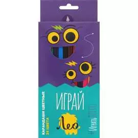 Цветных трехгранных набор карандашей Лео Играй 641546