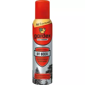Аэрозоль-репеллент от всех летающих кровососущих насекомых и клещей Gardex Extreme 0150