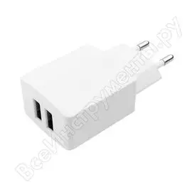 Адаптер питания cablexpert mp3a-pc-13 100/220v - 5v usb 2 порта 2.1a белый