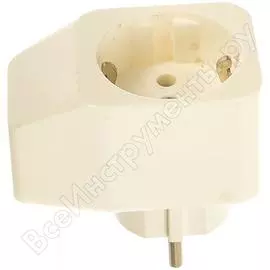 Адаптер с мультизаземлением abl термопласт, 16a 2p+e 250v, белый 1115010