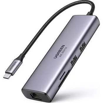 Адаптер Ugreen cm512 usb-c multifunction adapter with ethernet interface. 60515