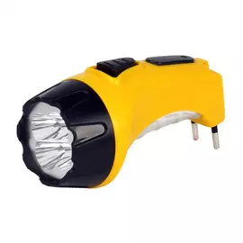 Аккумуляторный светодиодный фонарь smartbuy 4+6 led, с прямой зарядкой, желтый sbf-87-y