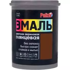 Акриловая эмаль Palizh глянцевая 602 темно-коричневая 1кг 1/6 11605610