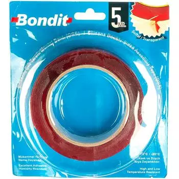 Акриловая двухсторонняя прозрачная клейкая лента bondit 24мм х 5м bnv2405