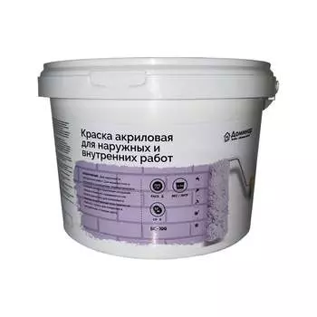 Акриловая краска для наружных и внутренних работ Доминар БС 100 V51407