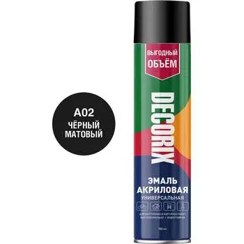 Акриловая универсальная аэрозольная эмаль Decorix 0118-02 DX