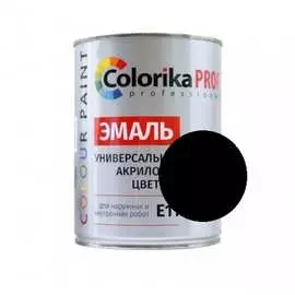 Акриловая универсальная эмаль colorika prof 0,9л черная, для наруж. и внутр. работ 92492