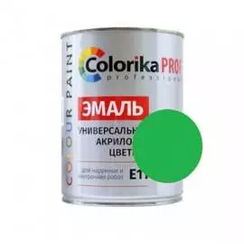 Акриловая универсальная эмаль colorika prof 0,9л зеленая, для наруж. и внутр. работ 92487