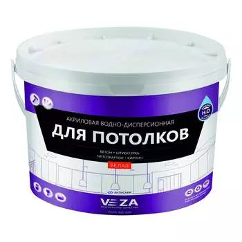 Акриловая водно-дисперсионная краска для потолков Veza