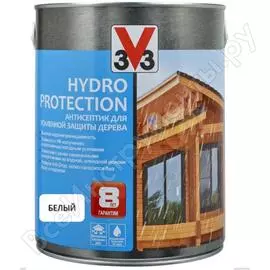 Акриловый антисептик для дерева v33 hydro protection полуглянец, белый 119606