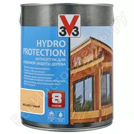 Акриловый антисептик для дерева v33 hydro protection полуглянец, бесцветный 117410