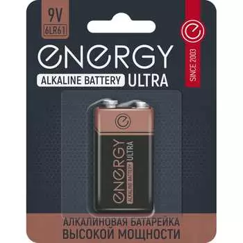 Алкалиновая батарейка ENERGY ultra 6lr61/1b 105739