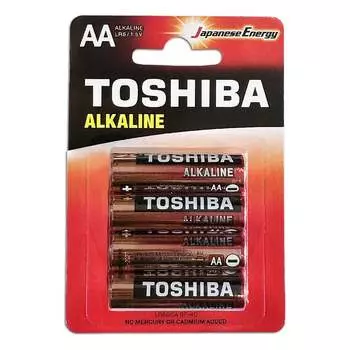 Алкалиновый элемент питания Toshiba LR6 RED 4/card 34540