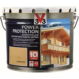 Алкидный антисептик для дерева v33 power protection полуглянец, бесцветный 117398