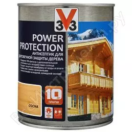 Алкидный антисептик для дерева v33 power protection полуглянец, сосна 117387