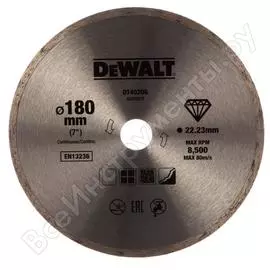 Алмазный круг сплошной по керамике 180х22.2 мм dewalt dt40206