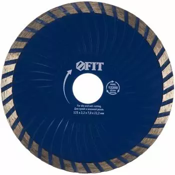 Алмазный отрезной диск для угловых шлифмашин FIT Турбо волна 37483