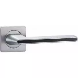 Алюминиевая дверная ручка Вантаж матовый хром/черный глянец V51L-2 AL