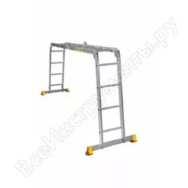 Алюминиевая двухсекционная шарнирная лестница Алюмет Серия Т4 Т 444
