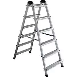Алюминиевая шестиступенчатая двухсторонняя стремянка Perilla 111406