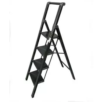 Алюминиевая стремянка SevenBerg calipso 4 широкие ступени чёрная Calipso-4black