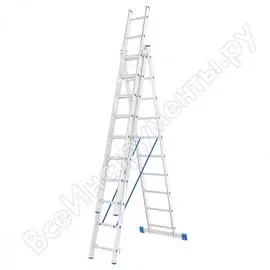 Алюминиевая трехсекционная лестница СИБРТЕХ 97820