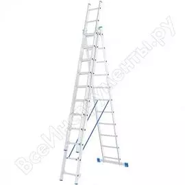Алюминиевая трехсекционная лестница СИБРТЕХ 97821