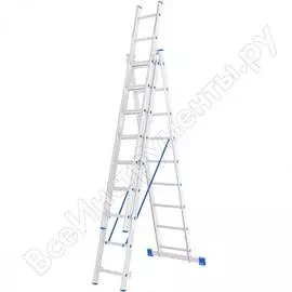 Алюминиевая трехсекционная лестница СИБРТЕХ 97819