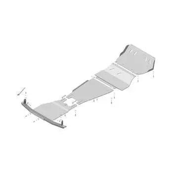 Алюминиевая защита Р, Д, КПП, РК Mitsubish L200 2015-, Pajero Sport III ООО Трио Сервис