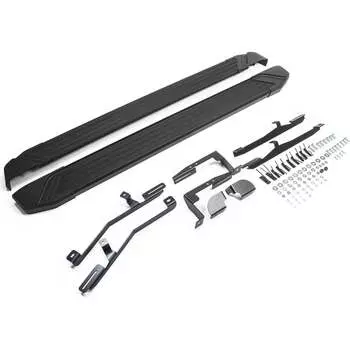 Алюминиевые пороги для Kia Sorento II рестайлинг 2012 Rival Black F173ALB.2305.2