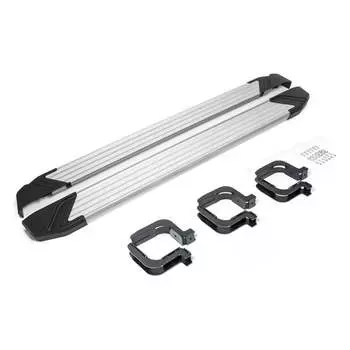 Алюминиевые пороги для Mitsubishi L200 2006-2015- Rival Silver F193AL.4003.1