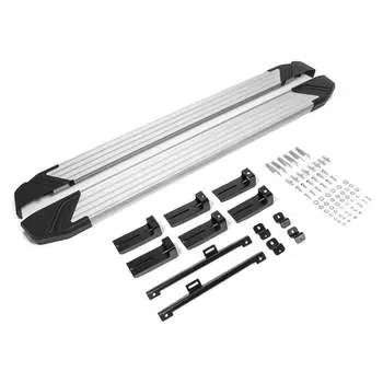 Алюминиевые пороги для Skoda Kodiaq II 2017-н.в., 180 см Rival Silver F180AL.5102.2