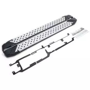 Алюминиевые пороги для VW Touareg II 2010-2018, 193 см Rival Bmw-Style круги D193AL.5801.3