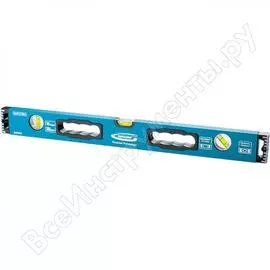 Алюминиевый уровень 800 мм, усиленный с ударопрочными заглушками, рукоятки, 3 глазка gross 34328