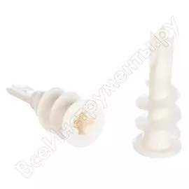 Анкер для гипсокартонной плиты с шурупом sormat kla нейлон 10 шт пакет партнер фас 9272 10 70