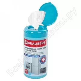 Плотные антибактериальные салфетки для бытовой и оргтехники BRAUBERG 513477