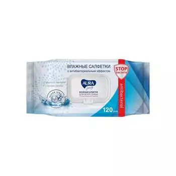 Антибактериальные влажные салфетки AURA family 716564
