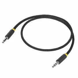 Аудио кабель jack 3.5mm aux gcr 0.5м, нейлон, черный, желтая окантовка vivavic8114-1.5m