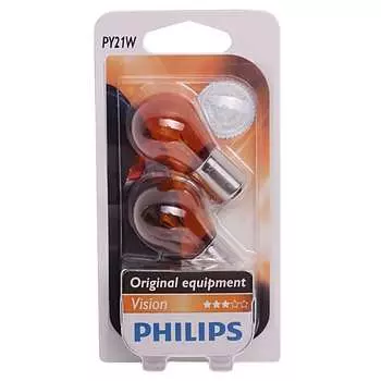 Автолампа PHILIPS PY21W BAU15s YELLOW 12V /1/10 P-12496-2бл