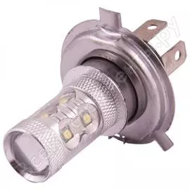 Автолампа диод skyway h4 12v 10 диодов, белая, ближний, дальний свет, противотуманные фары s08201015