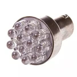 Автолампа диод skyway s25, 12 led диодов, ba15s, 1-контактная, белая, противотуманные стопы, задний ход s08202002