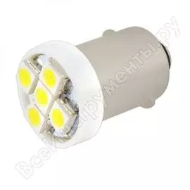 Автолампа диод skyway t8.5, 12v, 9 smd, блистер с цоколем, ba9s 1-контактная, белая, габариты, номер 2 шт, st10-ba9s-9b (5050) (blister) (2pcs)