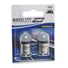 Автолампа neolux r5w ba15s led cold white 6000к блистер, 2шт 12v 1 nr0560cw-02b