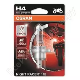 Автолампа osram h4 60, 55 p43t+110% night racer 110 12v, 1, 10, 50 64193nr1-01b
