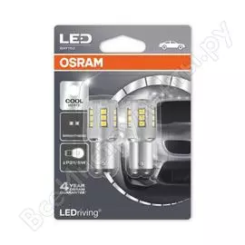 Автолампа osram p21/5w bay15d led standart cool white блистер, 2 шт. 12v 1458cw-02b