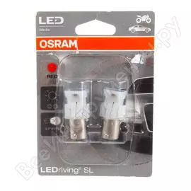 Автолампа osram p21w ba15s led standart red блистер, 2 шт. 12v 7458r-02b